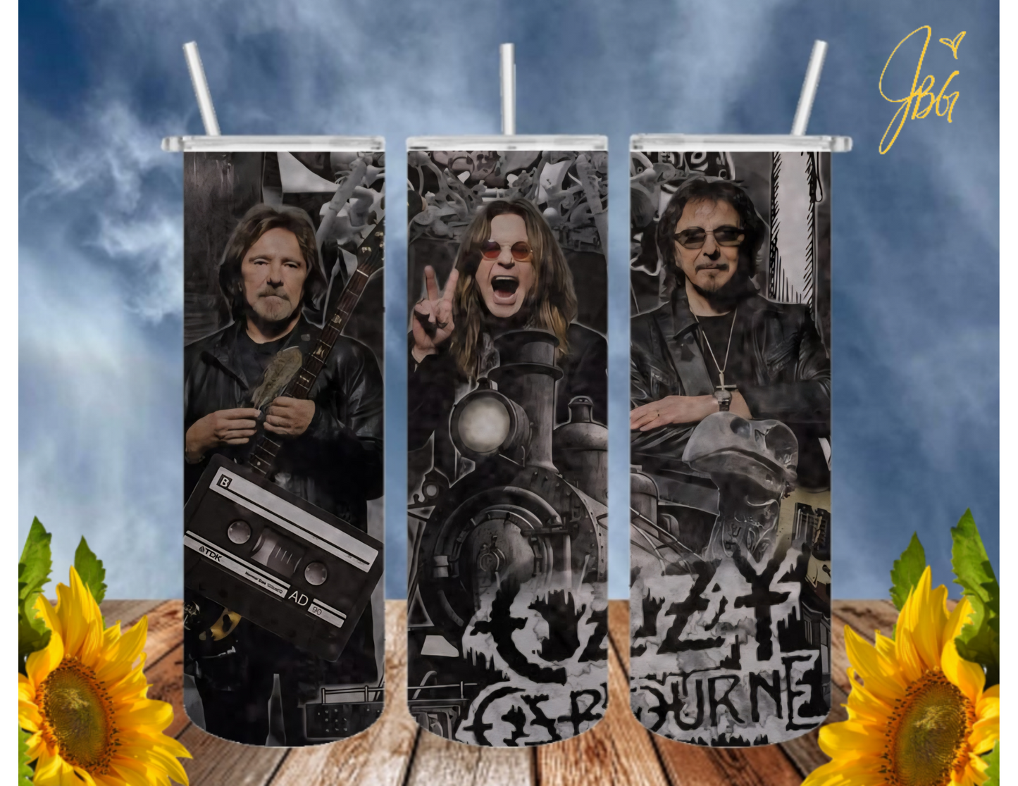OZZY OSBOURNE 20 Oz Tumbler with 1 Lid, 2 Straws and 1 Straw Cleaner. FREE SHIPPING. Stainless Steel. Sublimation Tumbler Cup.