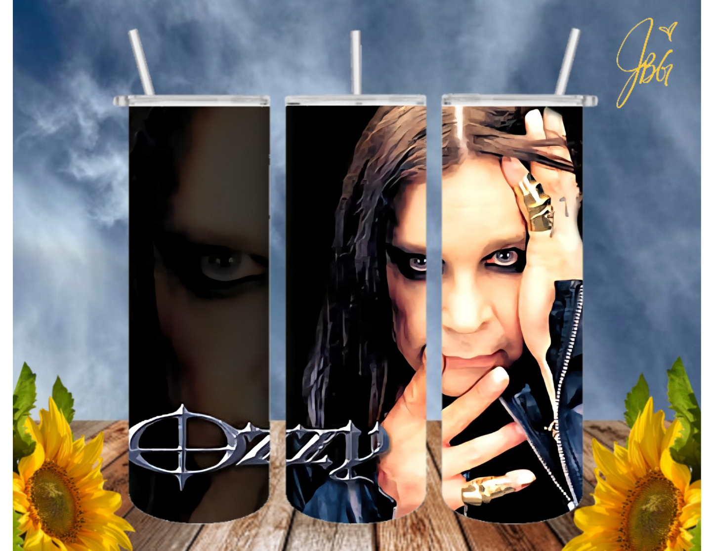 OZZY OSBOURNE 20 Oz Tumbler with 1 Lid, 2 Straws and 1 Straw Cleaner. FREE SHIPPING. Stainless Steel. Sublimation Tumbler Cup.
