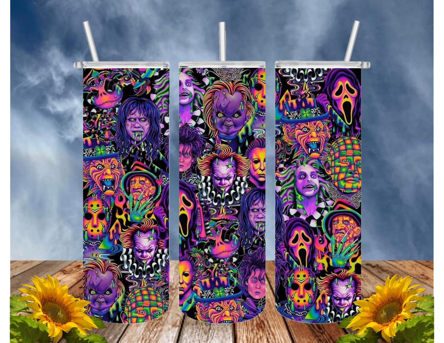 HORROR/THRILLER Serial Killers 20 Oz Tumbler with 2 Straws, 1 Lid and Straw Cleaner. FREE SHIPPING. Stainless Steel. Sublimation Tumbler Cup.