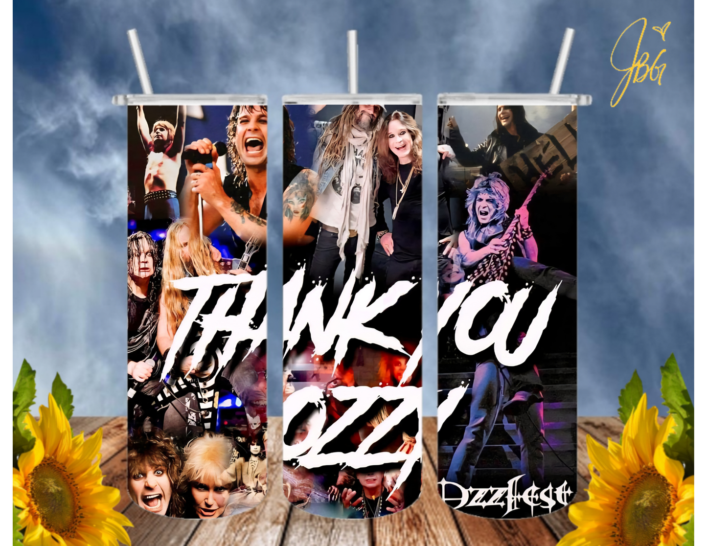 OZZY OSBOURNE 20 Oz Tumbler with 1 Lid, 2 Straws and 1 Straw Cleaner. FREE SHIPPING. Stainless Steel. Sublimation Tumbler Cup.