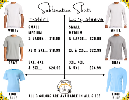 Business Logo Company Shirts, Adult, Youth, Sublimation Printed on Front and Back, Custom Design, Unisex, Tank Top, Long Sleeve, Hooded, for him, for her, for teens, for kids, Gift, Holidays, Company Logo