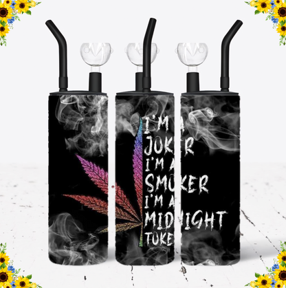 WATER BONG, 20 Oz Sublimation Printed, Stainless Steel, Easy to Clean, Any Design/Image, Customizable, Personalized, Friends, Christmas Gift, Holiday, Birthday, 420 Friendly.