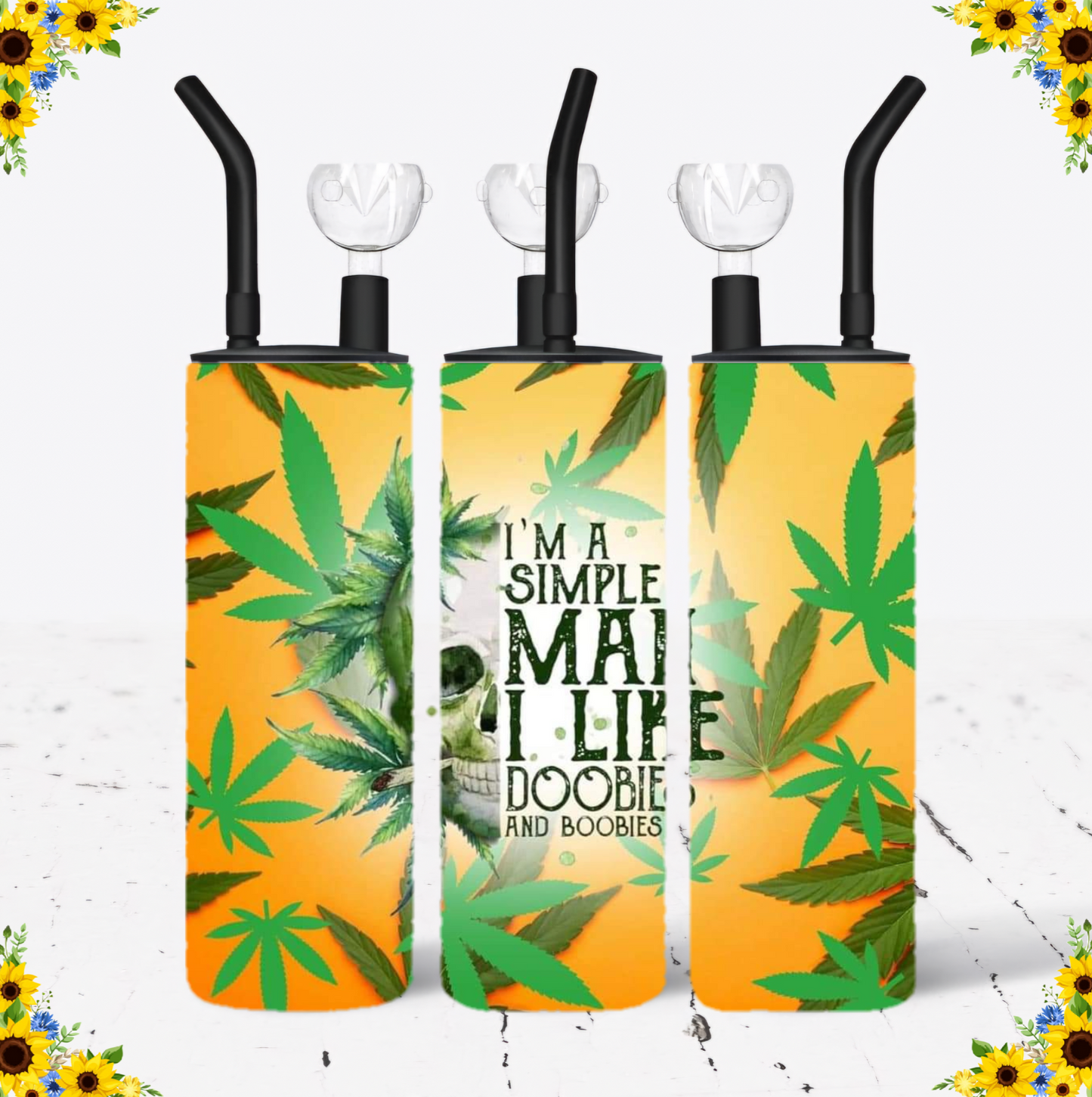 WATER BONG, 20 Oz Sublimation Printed, Stainless Steel, Easy to Clean, Any Design/Image, Customizable, Personalized, Friends, Christmas Gift, Holiday, Birthday, 420 Friendly.