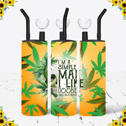 WATER BONG, 20 Oz Sublimation Printed, Stainless Steel, Easy to Clean, Any Design/Image, Customizable, Personalized, Friends, Christmas Gift, Holiday, Birthday, 420 Friendly.