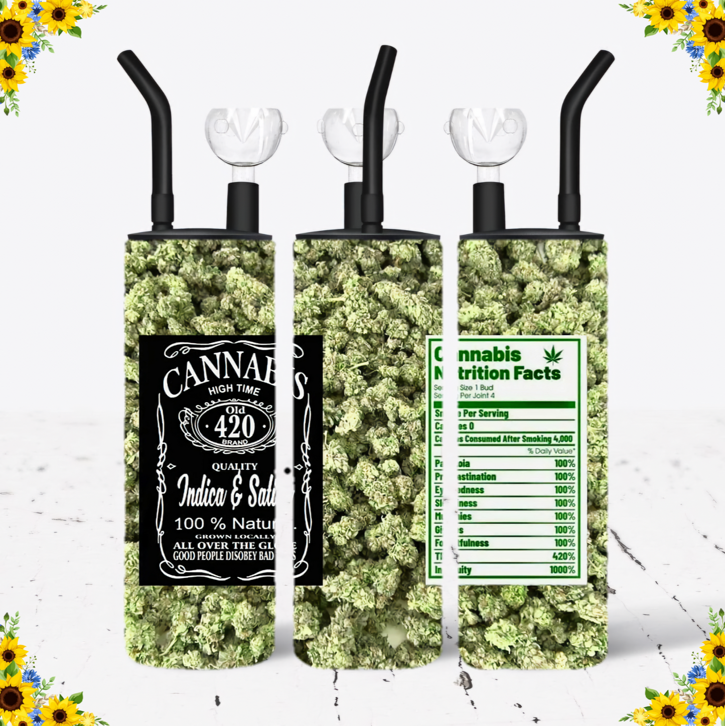 WATER BONG, 20 Oz Sublimation Printed, Stainless Steel, Easy to Clean, Any Design/Image, Customizable, Personalized, Friends, Christmas Gift, Holiday, Birthday, 420 Friendly.