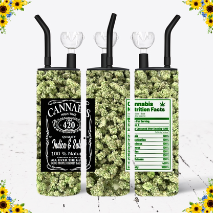 WATER BONG, 20 Oz Sublimation Printed, Stainless Steel, Easy to Clean, Any Design/Image, Customizable, Personalized, Friends, Christmas Gift, Holiday, Birthday, 420 Friendly.