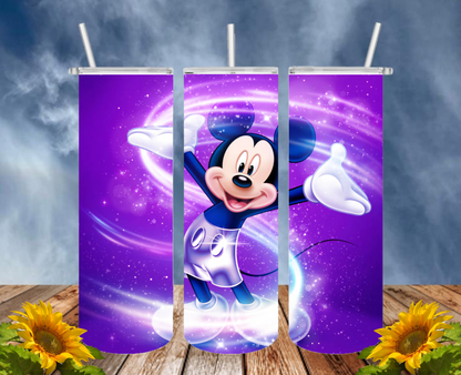 Mickey 20 Oz Tumbler with 1 Lid, 2 Straws and 1 Straw Cleaner. FREE SHIPPING. Stainless Steel. Sublimation Tumbler Cup.