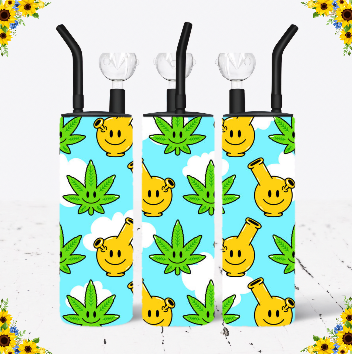 WATER BONG, 20 Oz Sublimation Printed, Stainless Steel, Easy to Clean, Any Design/Image, Customizable, Personalized, Friends, Christmas Gift, Holiday, Birthday, 420 Friendly.