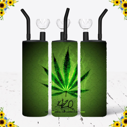 WATER BONG, 20 Oz Sublimation Printed, Stainless Steel, Easy to Clean, Any Design/Image, Customizable, Personalized, Friends, Christmas Gift, Holiday, Birthday, 420 Friendly.