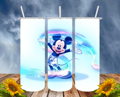 Mickey 20 Oz Tumbler with 1 Lid, 2 Straws and 1 Straw Cleaner. FREE SHIPPING. Stainless Steel. Sublimation Tumbler Cup.