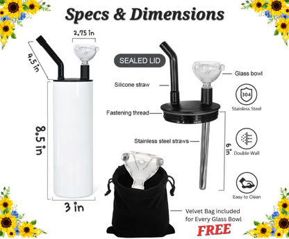 WATER BONG, 20 Oz Sublimation Printed, Stainless Steel, Easy to Clean, Any Design/Image, Customizable, Personalized, Friends, Christmas Gift, Holiday, Birthday, 420 Friendly.