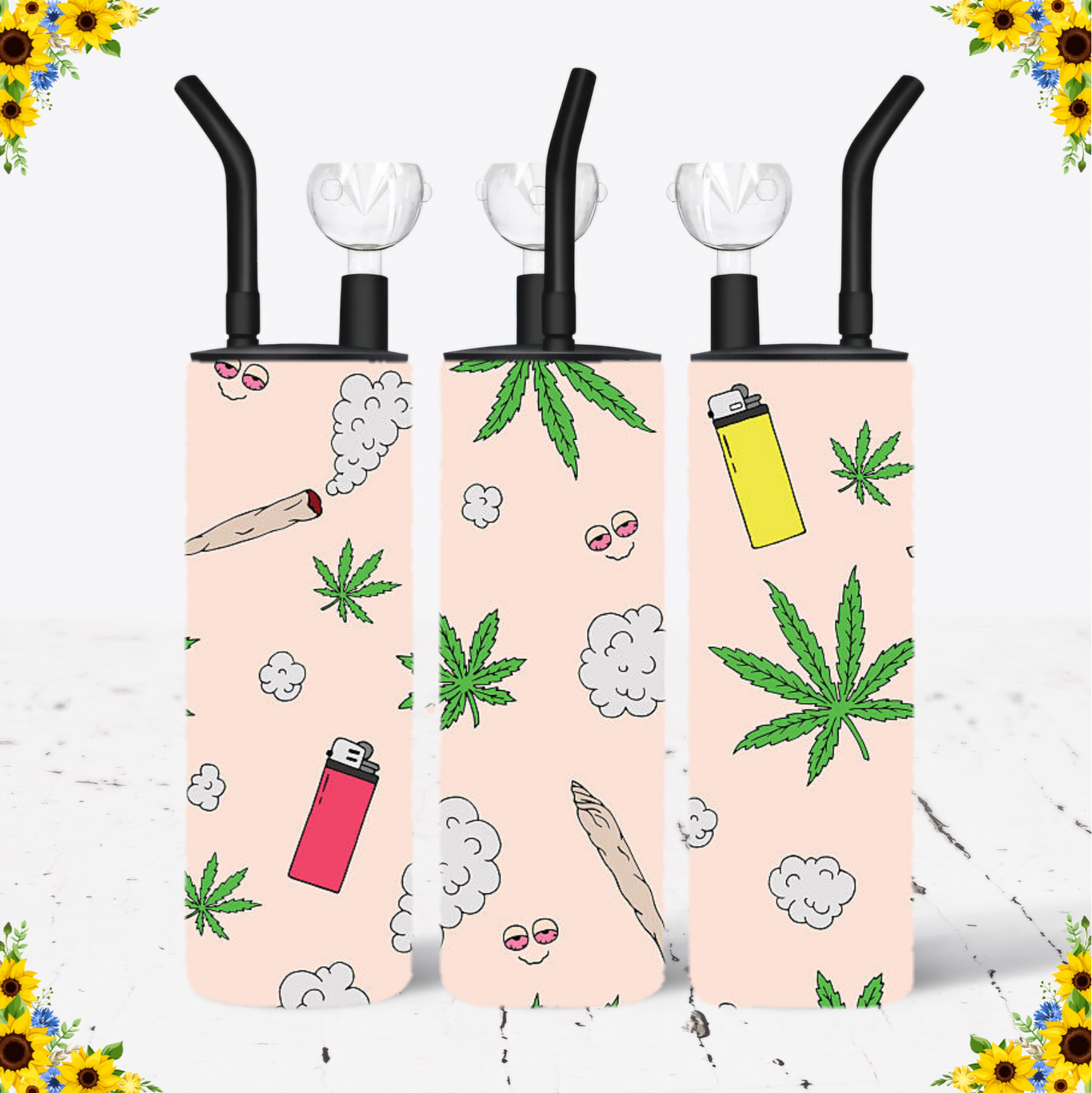 WATER BONG, 20 Oz Sublimation Printed, Stainless Steel, Easy to Clean, Any Design/Image, Customizable, Personalized, Friends, Christmas Gift, Holiday, Birthday, 420 Friendly.