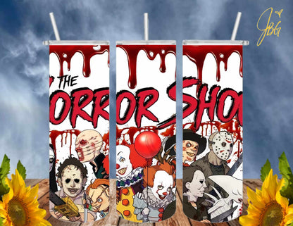 HORROR/THRILLER Serial Killers 20 Oz Tumbler with 2 Straws, 1 Lid and Straw Cleaner. FREE SHIPPING. Stainless Steel. Sublimation Tumbler Cup.