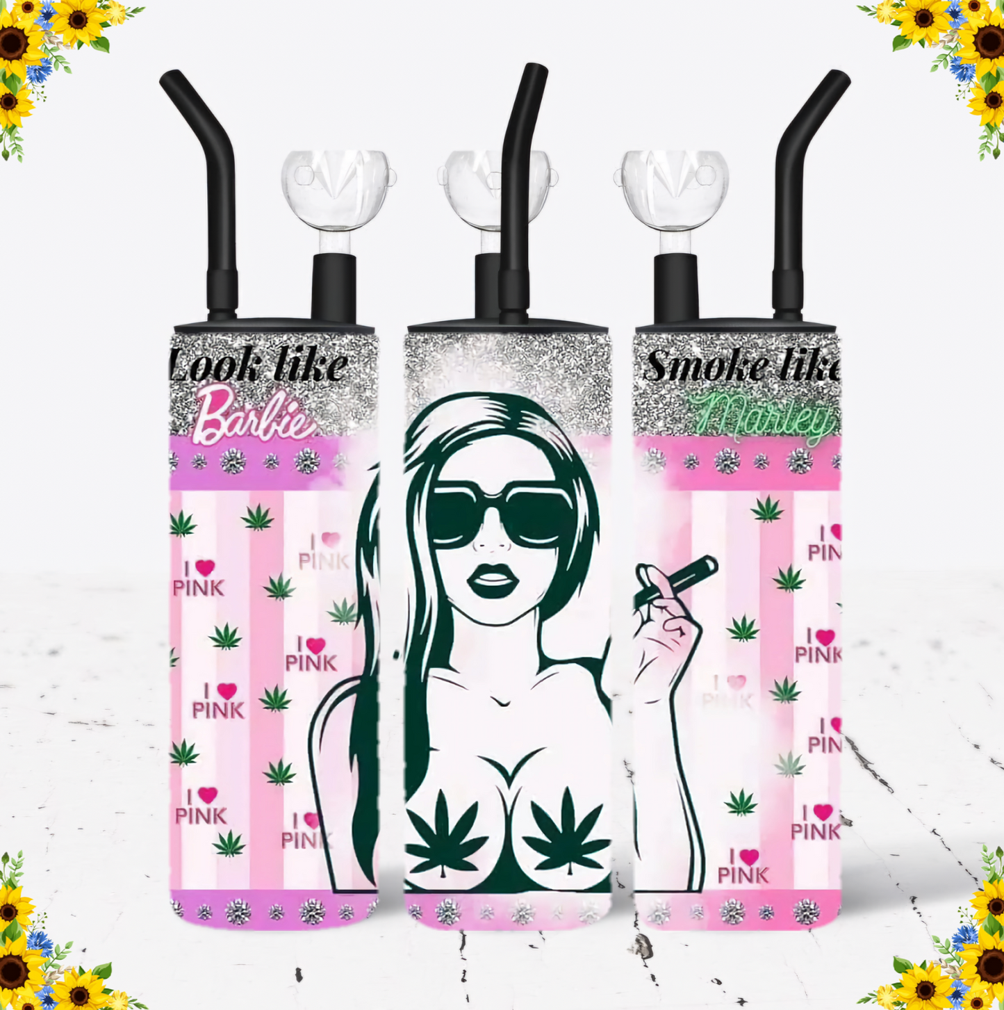 WATER BONG, 20 Oz Sublimation Printed, Stainless Steel, Easy to Clean, Any Design/Image, Customizable, Personalized, Friends, Christmas Gift, Holiday, Birthday, 420 Friendly.