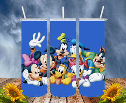 Mickey 20 Oz Tumbler with 1 Lid, 2 Straws and 1 Straw Cleaner. FREE SHIPPING. Stainless Steel. Sublimation Tumbler Cup.
