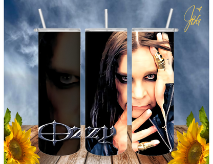 OZZY OSBOURNE 20 Oz Tumbler with 1 Lid, 2 Straws and 1 Straw Cleaner. FREE SHIPPING. Stainless Steel. Sublimation Tumbler Cup.