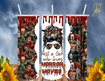 HORROR/THRILLER Serial Killers 20 Oz Tumbler with 2 Straws, 1 Lid and Straw Cleaner. FREE SHIPPING. Stainless Steel. Sublimation Tumbler Cup.