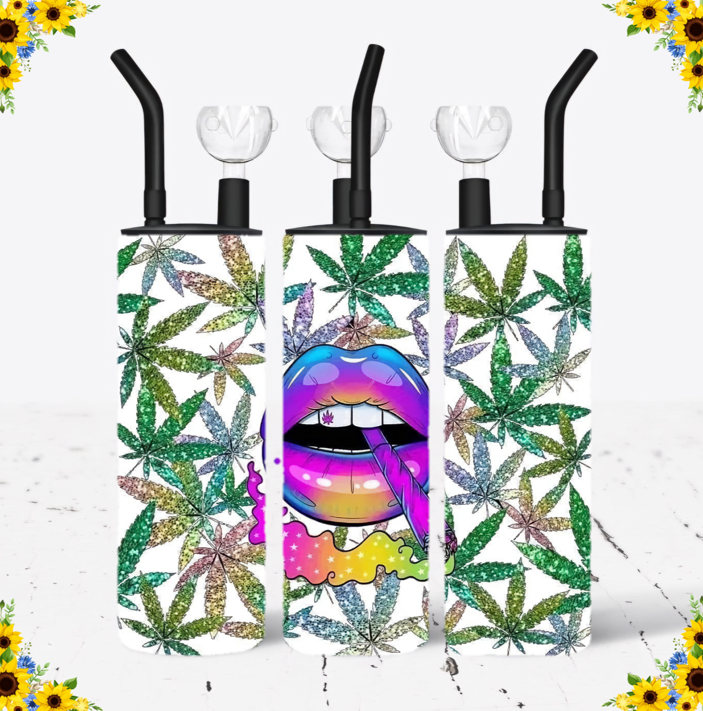 WATER BONG, 20 Oz Sublimation Printed, Stainless Steel, Easy to Clean, Any Design/Image, Customizable, Personalized, Friends, Christmas Gift, Holiday, Birthday, 420 Friendly.