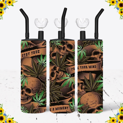 WATER BONG, 20 Oz Sublimation Printed, Stainless Steel, Easy to Clean, Any Design/Image, Customizable, Personalized, Friends, Christmas Gift, Holiday, Birthday, 420 Friendly.