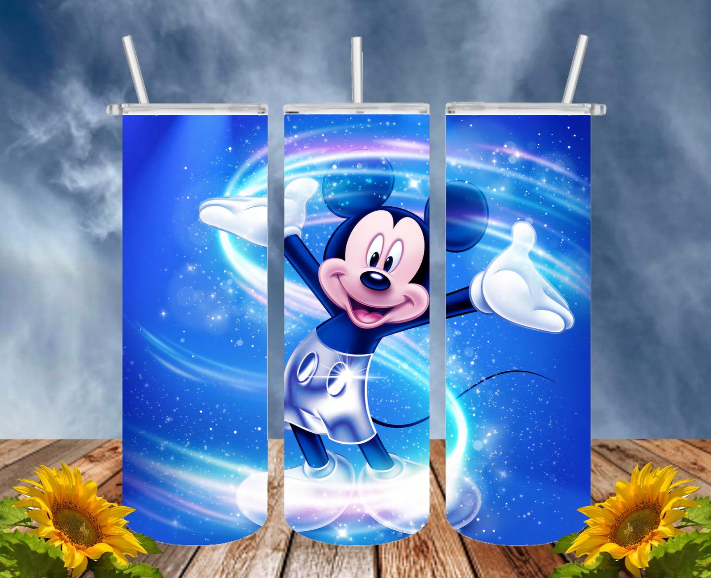 Mickey 20 Oz Tumbler with 1 Lid, 2 Straws and 1 Straw Cleaner. FREE SHIPPING. Stainless Steel. Sublimation Tumbler Cup.