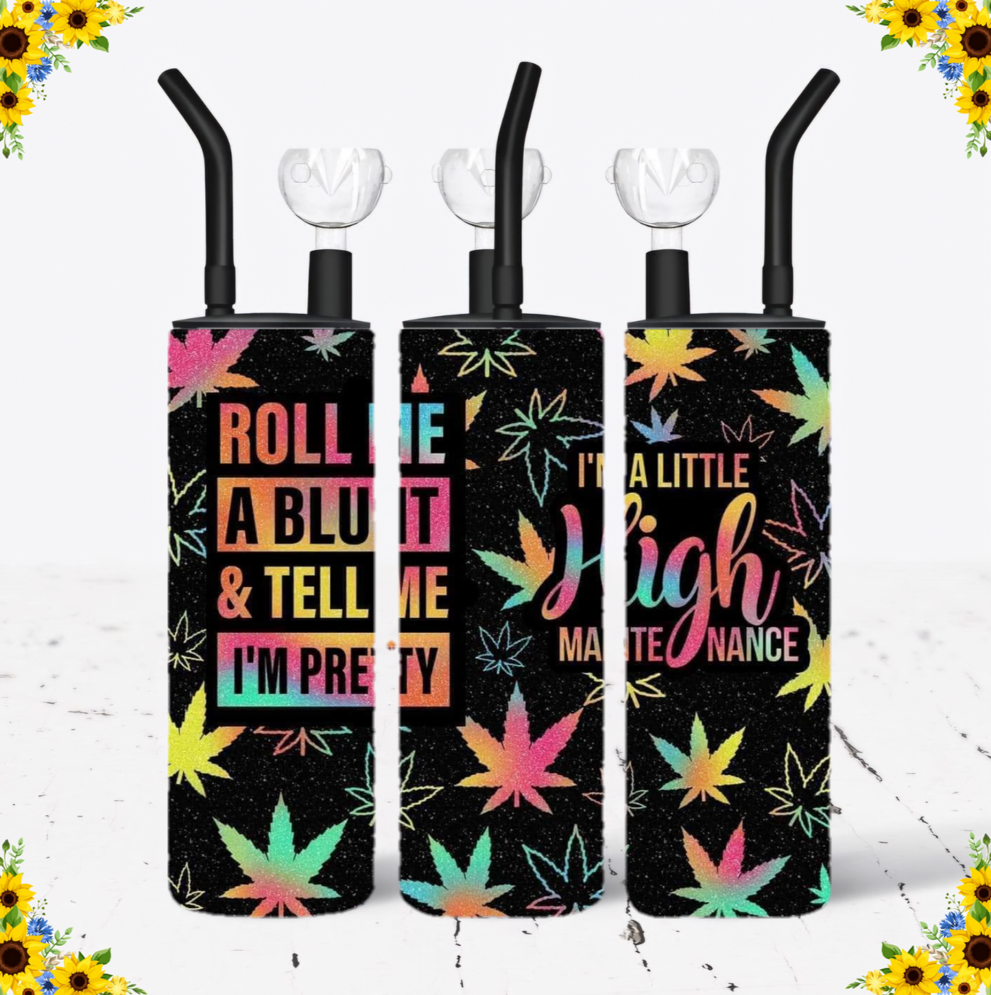 WATER BONG, 20 Oz Sublimation Printed, Stainless Steel, Easy to Clean, Any Design/Image, Customizable, Personalized, Friends, Christmas Gift, Holiday, Birthday, 420 Friendly.