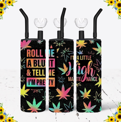 WATER BONG, 20 Oz Sublimation Printed, Stainless Steel, Easy to Clean, Any Design/Image, Customizable, Personalized, Friends, Christmas Gift, Holiday, Birthday, 420 Friendly.