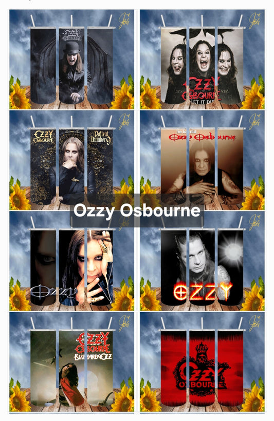 OZZY OSBOURNE 20 Oz Tumbler with 1 Lid, 2 Straws and 1 Straw Cleaner. FREE SHIPPING. Stainless Steel. Sublimation Tumbler Cup.
