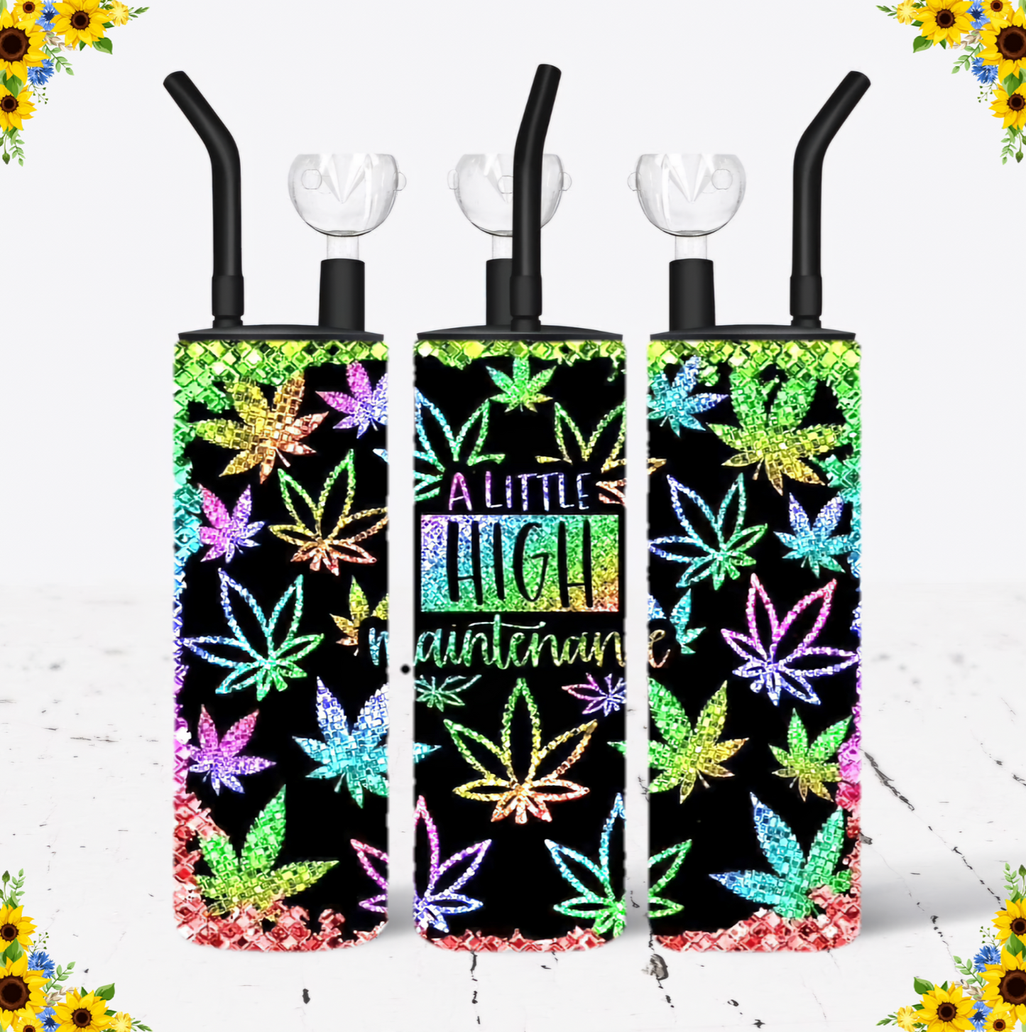 WATER BONG, 20 Oz Sublimation Printed, Stainless Steel, Easy to Clean, Any Design/Image, Customizable, Personalized, Friends, Christmas Gift, Holiday, Birthday, 420 Friendly.