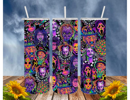 HORROR/THRILLER Serial Killers 20 Oz Tumbler with 2 Straws, 1 Lid and Straw Cleaner. FREE SHIPPING. Stainless Steel. Sublimation Tumbler Cup.