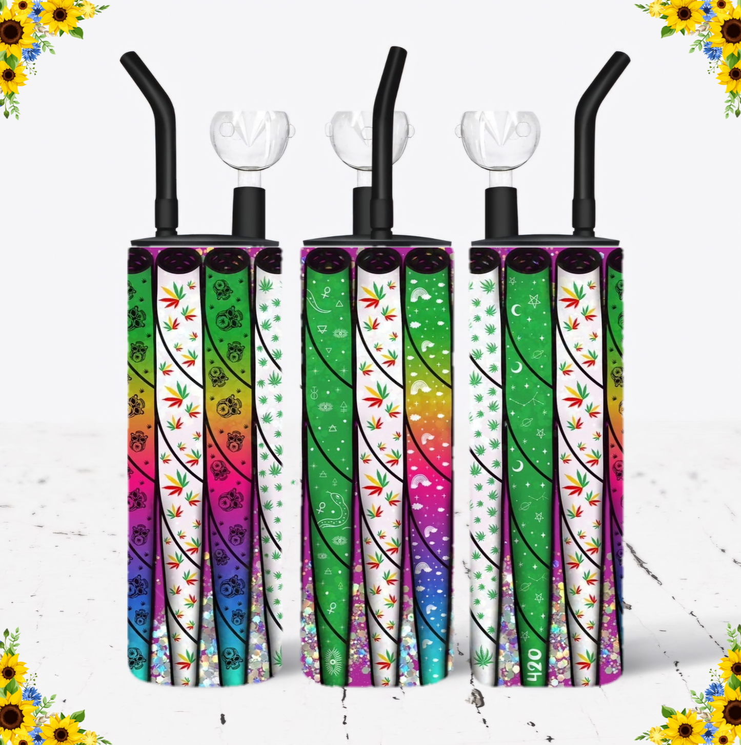 WATER BONG, 20 Oz Sublimation Printed, Stainless Steel, Easy to Clean, Any Design/Image, Customizable, Personalized, Friends, Christmas Gift, Holiday, Birthday, 420 Friendly.