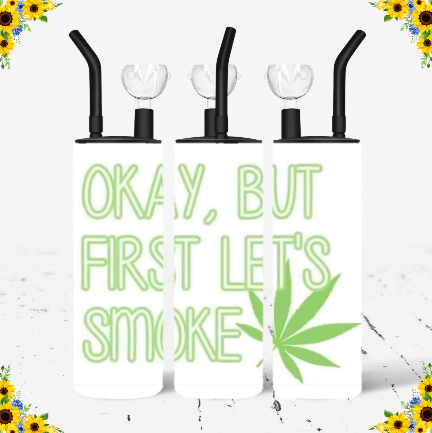 WATER BONG, 20 Oz Sublimation Printed, Stainless Steel, Easy to Clean, Any Design/Image, Customizable, Personalized, Friends, Christmas Gift, Holiday, Birthday, 420 Friendly.