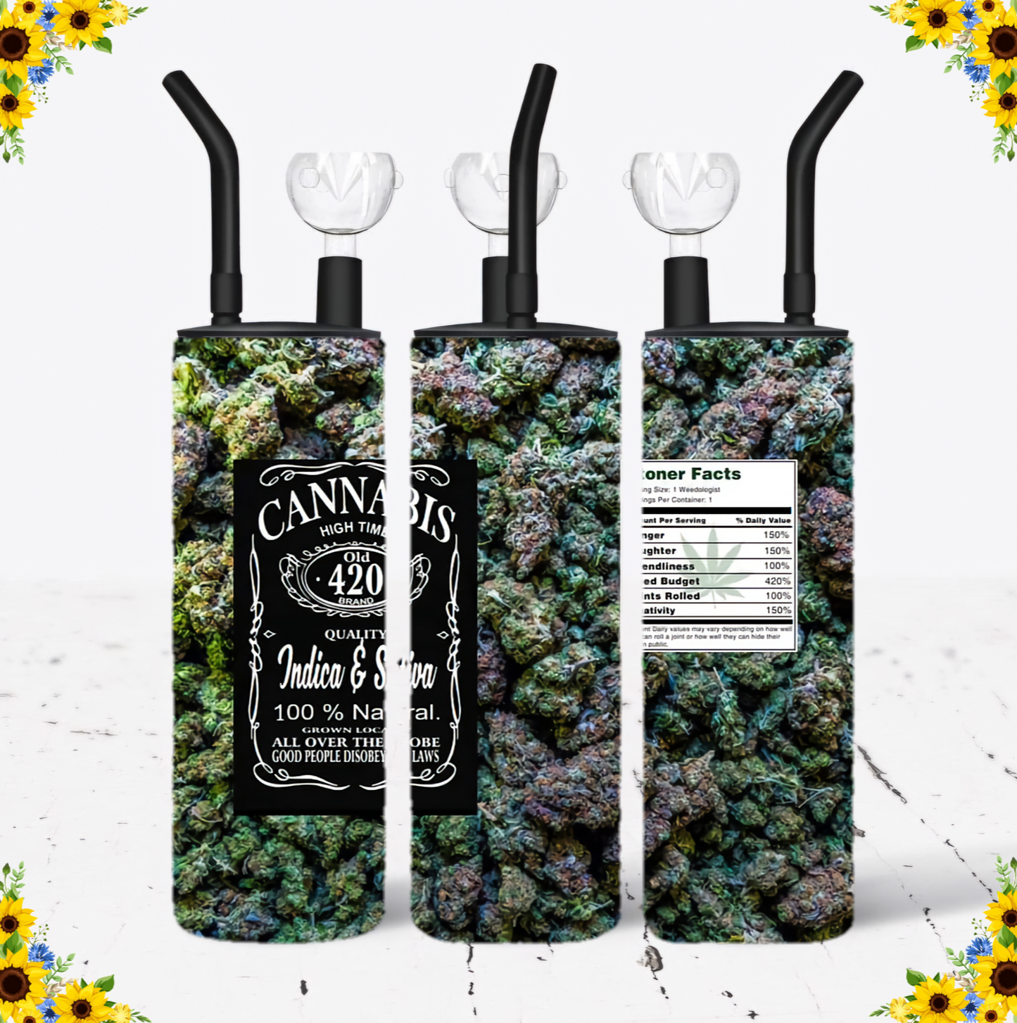 WATER BONG, 20 Oz Sublimation Printed, Stainless Steel, Easy to Clean, Any Design/Image, Customizable, Personalized, Friends, Christmas Gift, Holiday, Birthday, 420 Friendly.