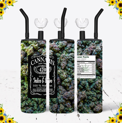 WATER BONG, 20 Oz Sublimation Printed, Stainless Steel, Easy to Clean, Any Design/Image, Customizable, Personalized, Friends, Christmas Gift, Holiday, Birthday, 420 Friendly.