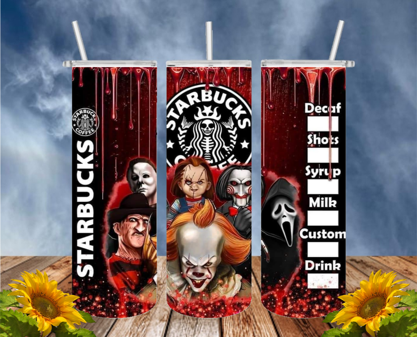 HORROR/THRILLER Serial Killers 20 Oz Tumbler with 2 Straws, 1 Lid and Straw Cleaner. FREE SHIPPING. Stainless Steel. Sublimation Tumbler Cup.
