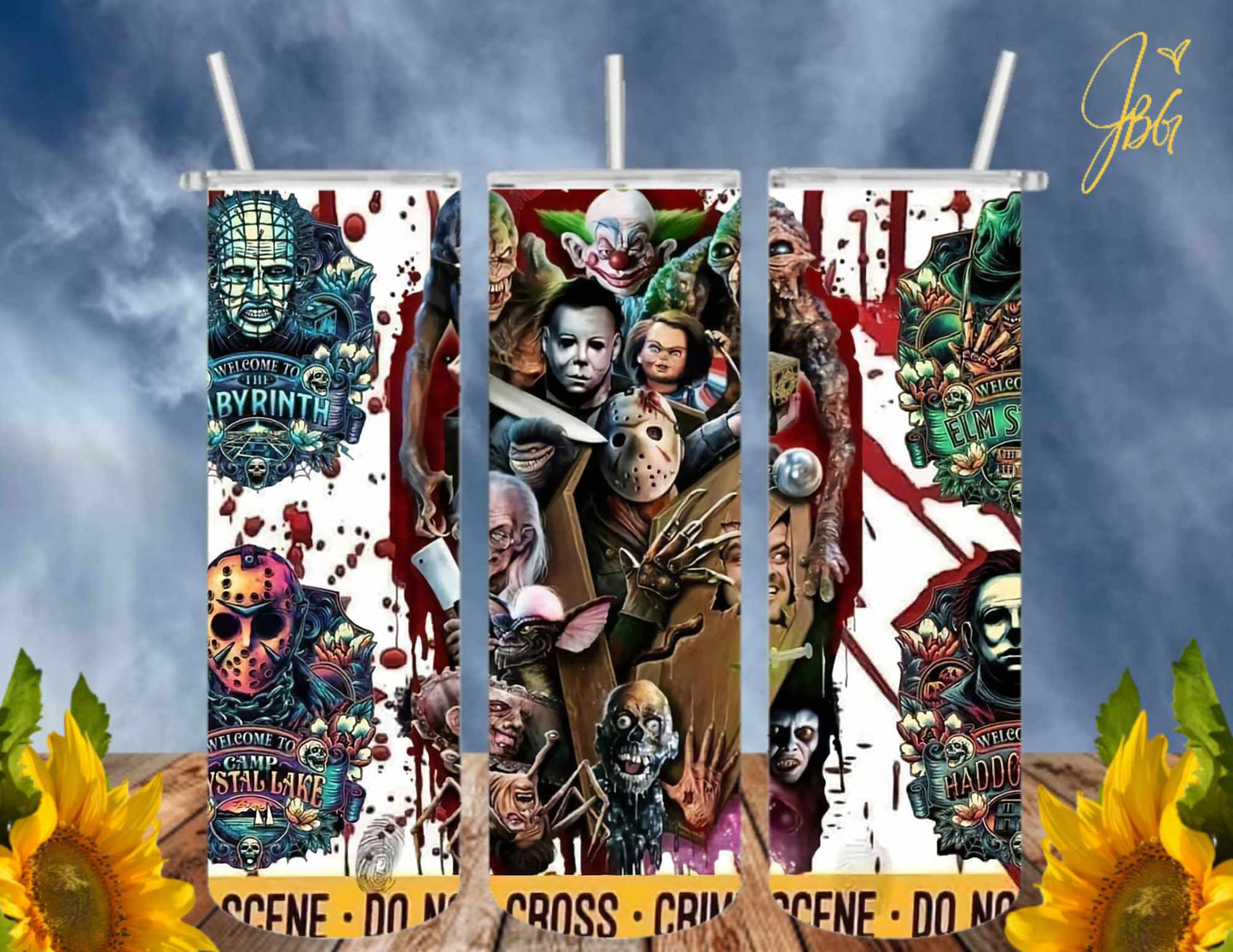 HORROR/THRILLER Serial Killers 20 Oz Tumbler with 2 Straws, 1 Lid and Straw Cleaner. FREE SHIPPING. Stainless Steel. Sublimation Tumbler Cup.