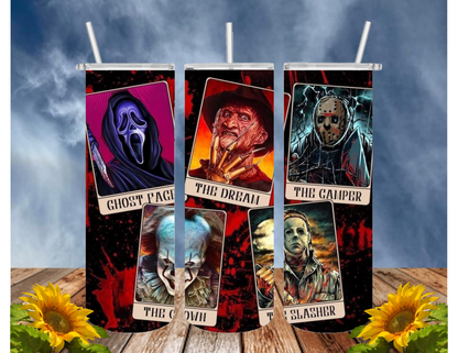 HORROR/THRILLER Serial Killers 20 Oz Tumbler with 2 Straws, 1 Lid and Straw Cleaner. FREE SHIPPING. Stainless Steel. Sublimation Tumbler Cup.