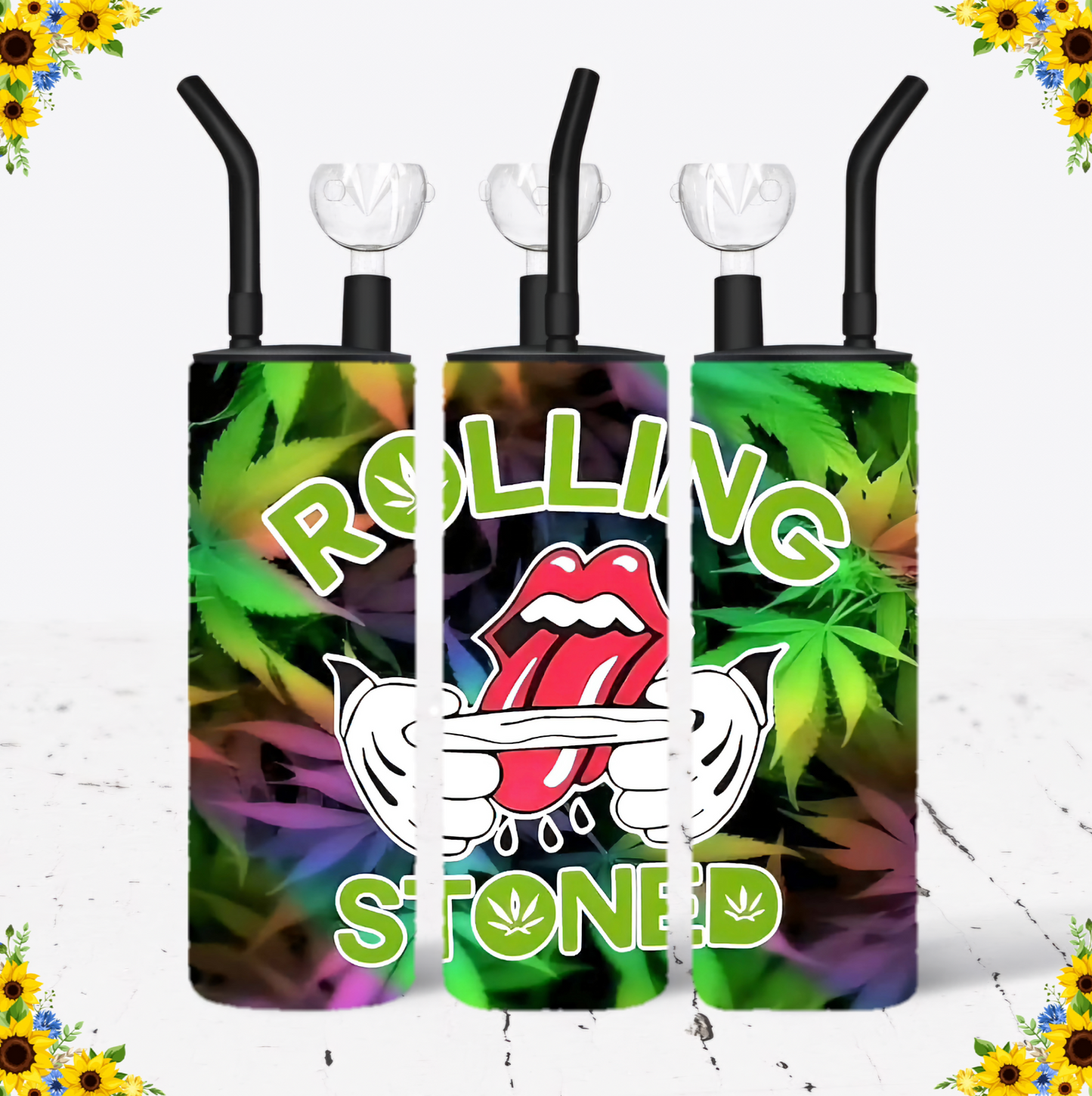 WATER BONG, 20 Oz Sublimation Printed, Stainless Steel, Easy to Clean, Any Design/Image, Customizable, Personalized, Friends, Christmas Gift, Holiday, Birthday, 420 Friendly.