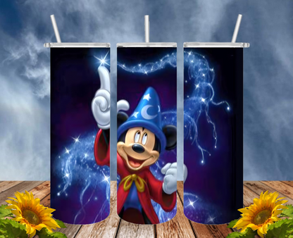 Mickey 20 Oz Tumbler with 1 Lid, 2 Straws and 1 Straw Cleaner. FREE SHIPPING. Stainless Steel. Sublimation Tumbler Cup.