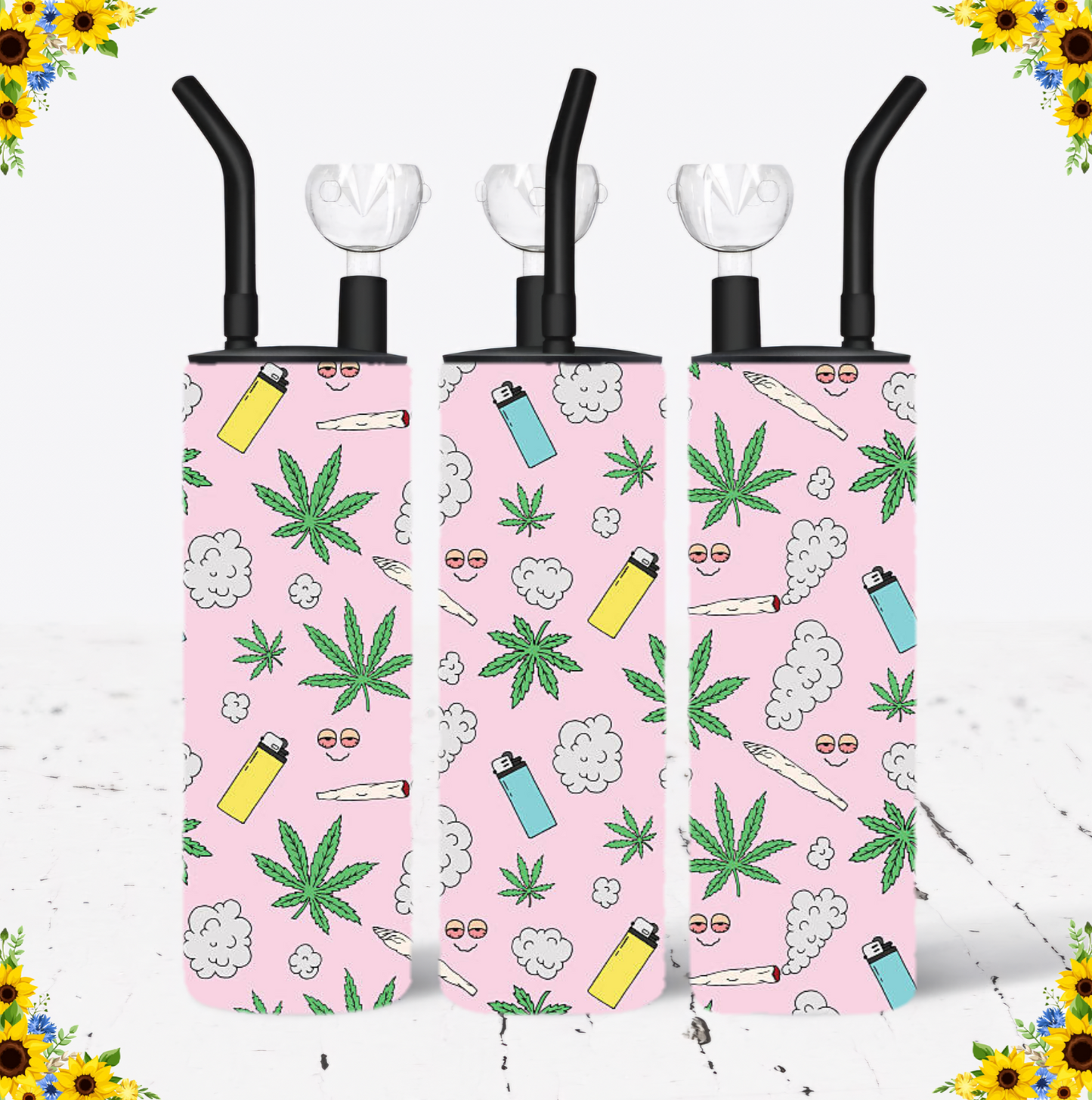 WATER BONG, 20 Oz Sublimation Printed, Stainless Steel, Easy to Clean, Any Design/Image, Customizable, Personalized, Friends, Christmas Gift, Holiday, Birthday, 420 Friendly.