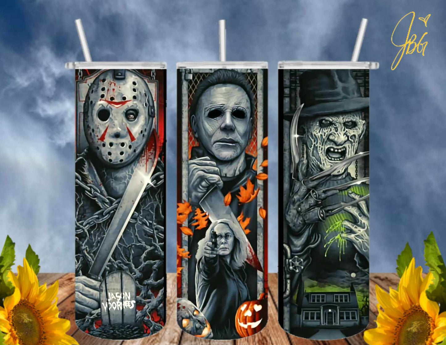 HORROR/THRILLER Serial Killers 20 Oz Tumbler with 2 Straws, 1 Lid and Straw Cleaner. FREE SHIPPING. Stainless Steel. Sublimation Tumbler Cup.