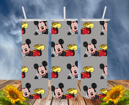 Mickey 20 Oz Tumbler with 1 Lid, 2 Straws and 1 Straw Cleaner. FREE SHIPPING. Stainless Steel. Sublimation Tumbler Cup.
