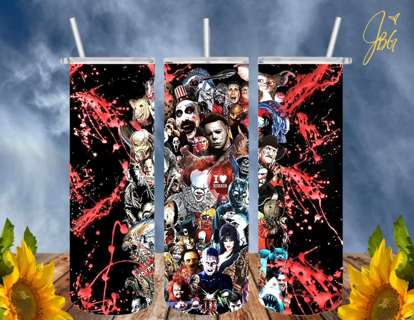 HORROR/THRILLER Serial Killers 20 Oz Tumbler with 2 Straws, 1 Lid and Straw Cleaner. FREE SHIPPING. Stainless Steel. Sublimation Tumbler Cup.