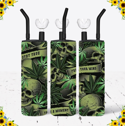 WATER BONG, 20 Oz Sublimation Printed, Stainless Steel, Easy to Clean, Any Design/Image, Customizable, Personalized, Friends, Christmas Gift, Holiday, Birthday, 420 Friendly.