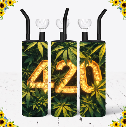 WATER BONG, 20 Oz Sublimation Printed, Stainless Steel, Easy to Clean, Any Design/Image, Customizable, Personalized, Friends, Christmas Gift, Holiday, Birthday, 420 Friendly.