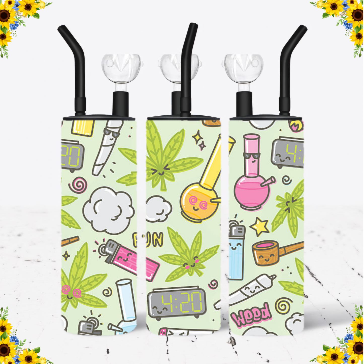 WATER BONG, 20 Oz Sublimation Printed, Stainless Steel, Easy to Clean, Any Design/Image, Customizable, Personalized, Friends, Christmas Gift, Holiday, Birthday, 420 Friendly.