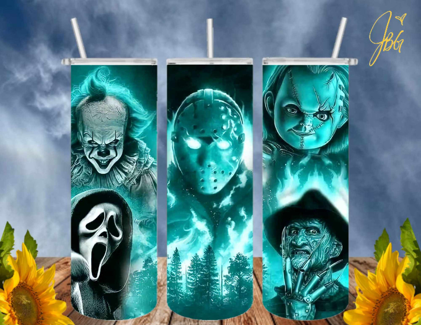 HORROR/THRILLER Serial Killers 20 Oz Tumbler with 2 Straws, 1 Lid and Straw Cleaner. FREE SHIPPING. Stainless Steel. Sublimation Tumbler Cup.