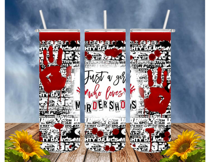 HORROR/THRILLER Serial Killers 20 Oz Tumbler with 2 Straws, 1 Lid and Straw Cleaner. FREE SHIPPING. Stainless Steel. Sublimation Tumbler Cup.