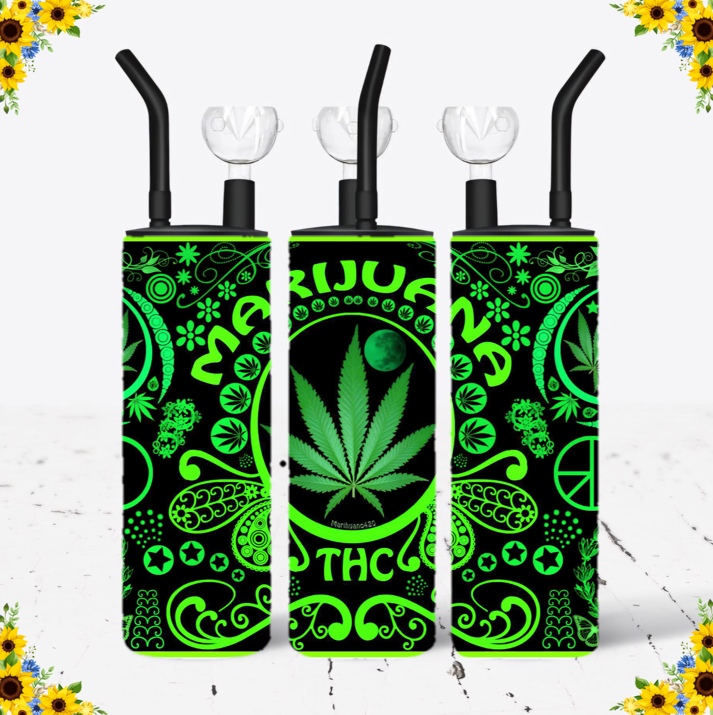 WATER BONG, 20 Oz Sublimation Printed, Stainless Steel, Easy to Clean, Any Design/Image, Customizable, Personalized, Friends, Christmas Gift, Holiday, Birthday, 420 Friendly.