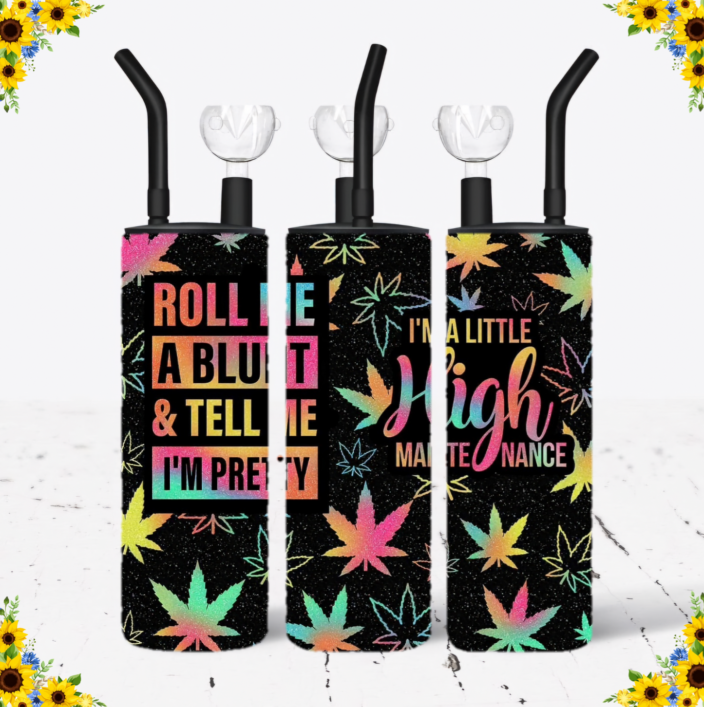 WATER BONG, 20 Oz Sublimation Printed, Stainless Steel, Easy to Clean, Any Design/Image, Customizable, Personalized, Friends, Christmas Gift, Holiday, Birthday, 420 Friendly.