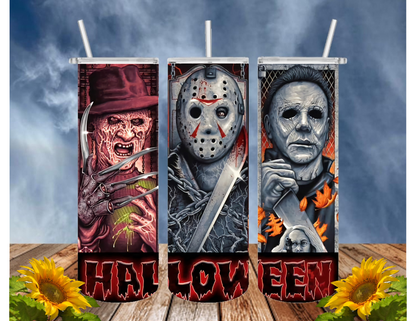 HORROR/THRILLER Serial Killers 20 Oz Tumbler with 2 Straws, 1 Lid and Straw Cleaner. FREE SHIPPING. Stainless Steel. Sublimation Tumbler Cup.